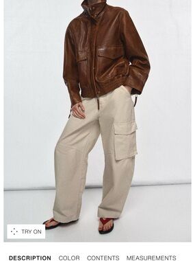 Zara ZW Collection Cargo Pants - NWOT - Ecru